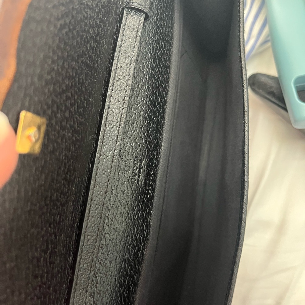 GUCCI black GG monogram canvas crossbody clutch. - Picture 7 of 11